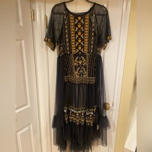 Free people lace embroidered slip dress